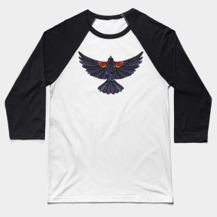 Red Winged Blackbird Geometric Baseball T-Shirt